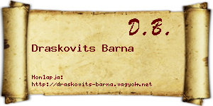 Draskovits Barna névjegykártya