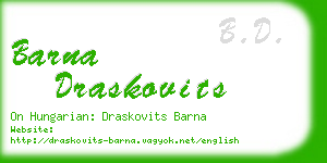barna draskovits business card